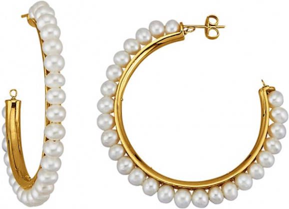 KLiNGEL Oorbellen met cultivé zoetwaterparels Wit