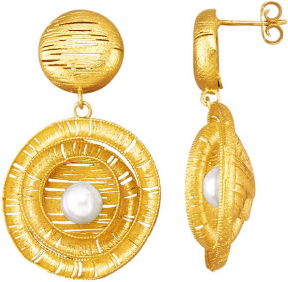 KLiNGEL Oorbellen met cultivé zoetwaterparels Wit