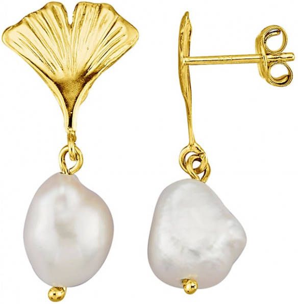 KLiNGEL Oorbellen met cultivé zoetwaterparels Wit