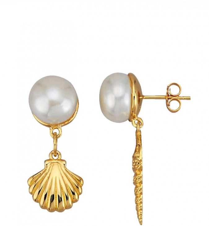 KLiNGEL Oorbellen met cultivé zoetwaterparels Wit