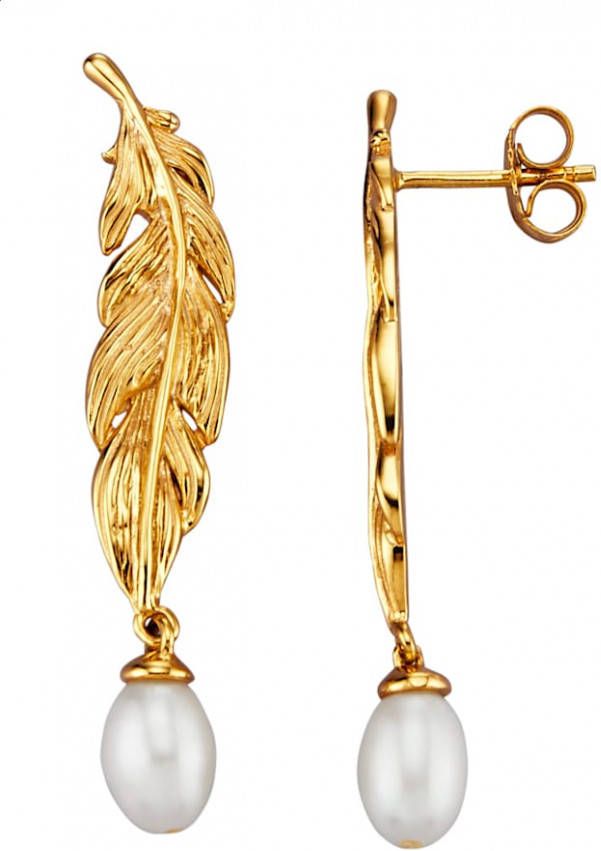 KLiNGEL Oorbellen met cultivé zoetwaterparels Wit