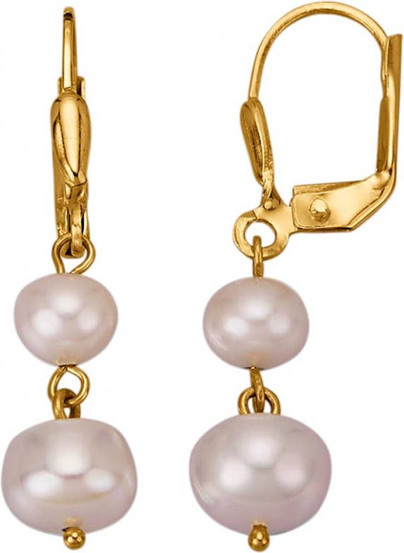 KLiNGEL Oorbellen met cultivé zoetwaterparels Goudkleur