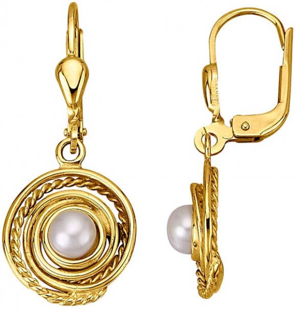 KLiNGEL Oorbellen met cultivé zoetwaterparels Wit