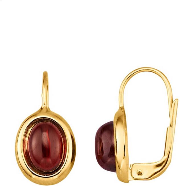 KLiNGEL Oorbellen met granaat Goudkleur