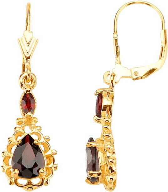 KLiNGEL Oorbellen met granaat Goudkleur