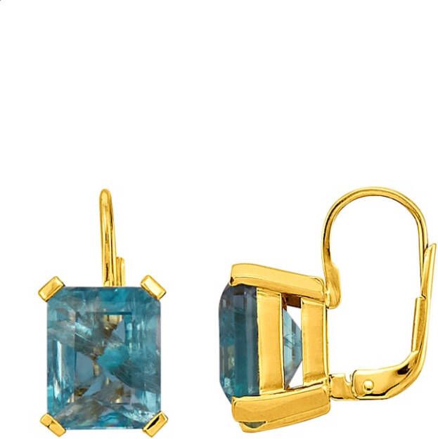 KLiNGEL Oorbellen met groene fluorieten Goudkleur