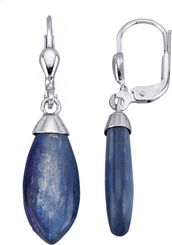 KLiNGEL Oorbellen met kyanieten Zilverkleur