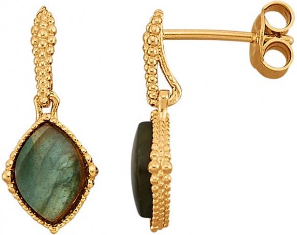 KLiNGEL Oorbellen met labradoriet Groen