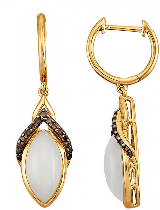 KLiNGEL Oorbellen met maansteen Goudkleur