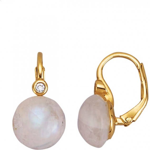 KLiNGEL Oorbellen met maanstenen Goudkleur