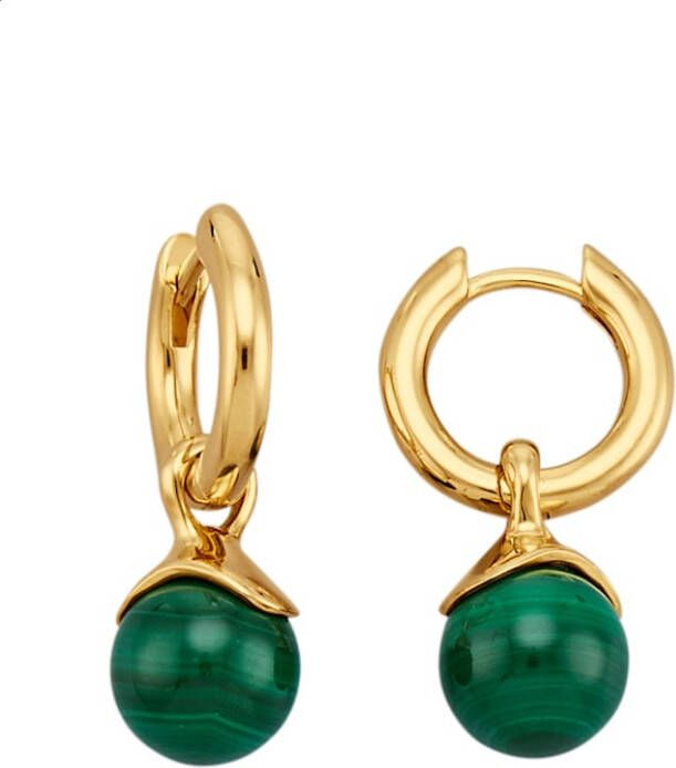 KLiNGEL Oorbellen met malachiet Goudkleur