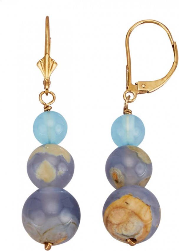 KLiNGEL Oorbellen met multicolor chalcedonen(gekl.) Multicolor