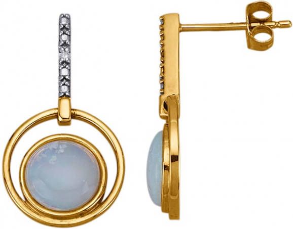 KLiNGEL Oorbellen Met opalen en diamanten Wit