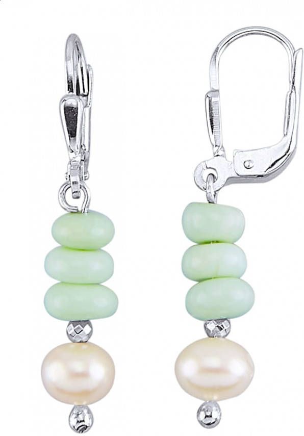 KLiNGEL Oorbellen met opalen Zilverkleur