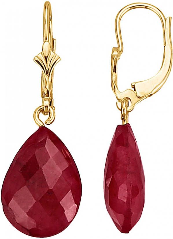 KLiNGEL Oorbellen met robijn met robijn Rood