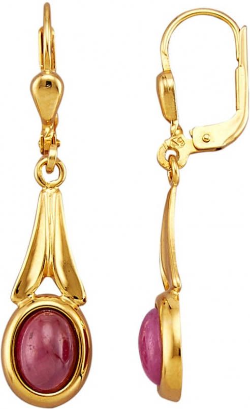 KLiNGEL Oorbellen met robijnen Goudkleur
