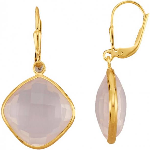 KLiNGEL Oorbellen met rozenkwarts Roze