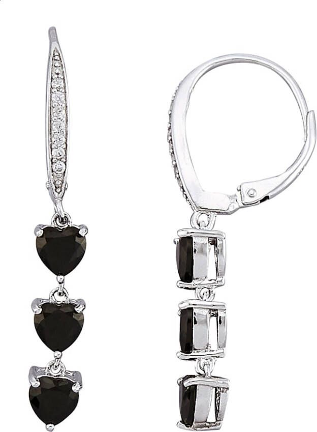 KLiNGEL Oorbellen met spinel en zirkoon Zilverkleur