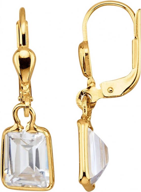 KLiNGEL Oorbellen met synth. zirkonia Geelgoudkleur