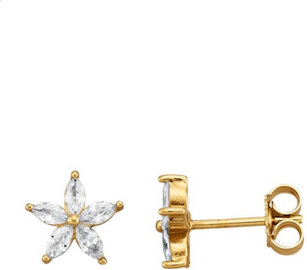 KLiNGEL Oorbellen met synth. zirkonia's Goudkleur