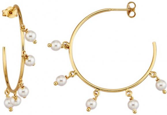 KLiNGEL Oorbellen met synthetische parels Wit