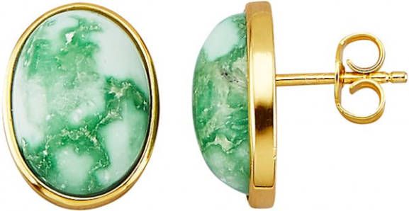 KLiNGEL Oorbellen van echt zilver Groen