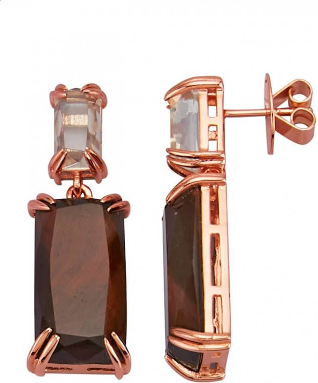 KLiNGEL Oorbellen van roodverguld zilver Roodgoudkleur