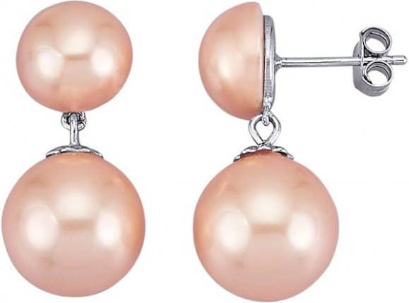 KLiNGEL Oorstekers met schelpparels Roze