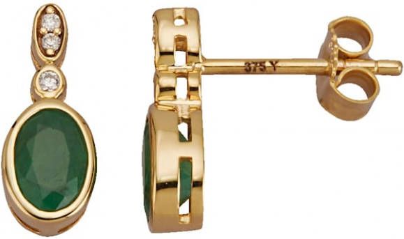 KLiNGEL Oorstekers met smaragd Goudkleur