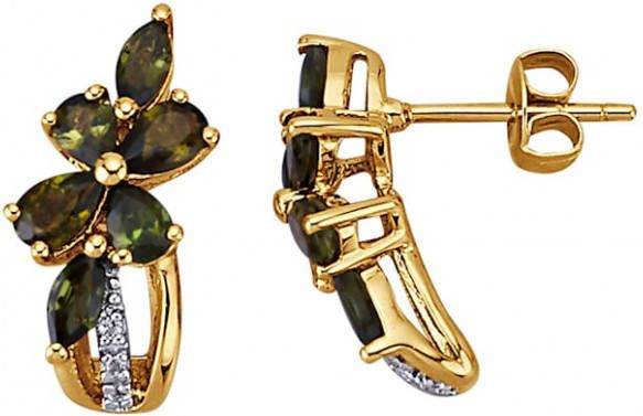 KLiNGEL Oorstekers met toermalijnen Groen