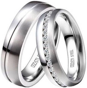 DOOSTI Trouwring HOPE, ST 077, ST 078, ST 078 RB naar keuze met of zonder zirkoontjes