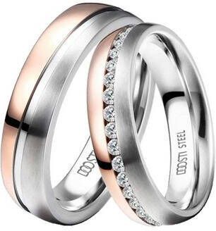 DOOSTI Trouwring HOPE, ST 077, ST 078, ST 078 RB naar keuze met of zonder zirkoontjes