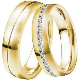 DOOSTI Trouwring SI 46 D, SI 46 H, SI 47 D, SI 47 H, SI 48 D, SI 48 H naar keuze met of zonder zirkoontjes