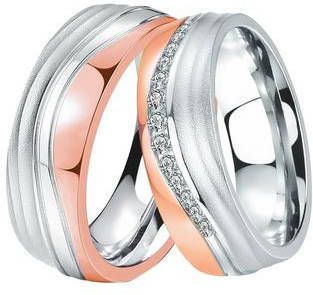 DOOSTI Trouwring ST 094 D, ST 094 H, ST 095 D, ST 095 H, ST 096 D, ST 096 H naar keuze met of zonder zirkoontjes