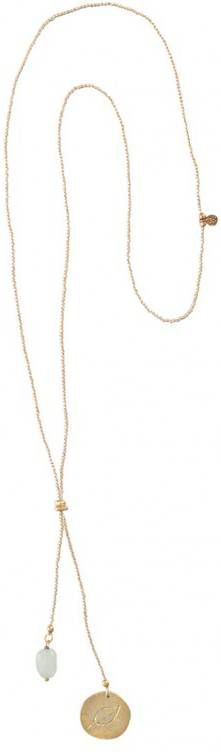 A Beautiful Story Kettingen Fairy Aventurine Leaf Gold Necklace Groen