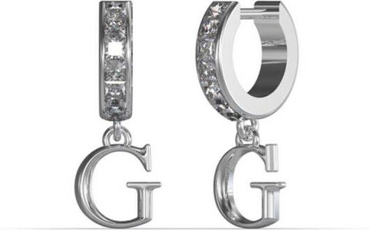 Guess Oorbellen Huggie Me JUBE03148JWRHT Zilverkleurig