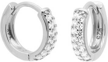 Karma Oorbellen Hoops Wide Zirconia Silver Zilverkleurig