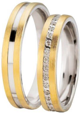 Christian Bicolor diamanten glanzende trouwringen