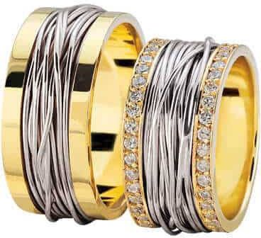Christian Bicolor gevlochten trouwringen