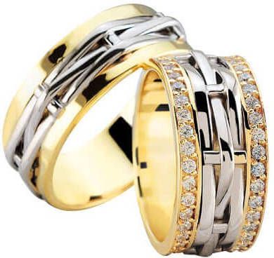 Christian Bicolor trouwringen geweven model