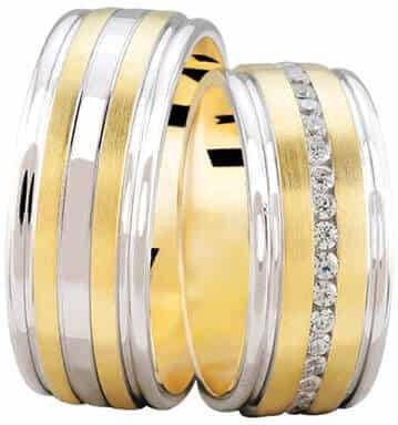 Christian Bicolor trouwringen met 0.37 ct. diamanten