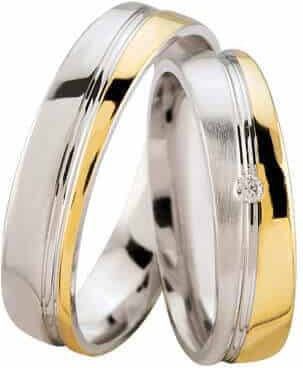 Christian Bicolor trouwringen met diamant