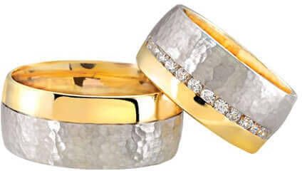 Christian Bicolor trouwringen met diamanten