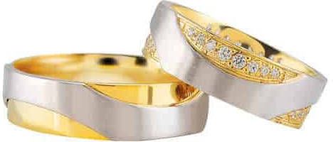 Christian Bicolor trouwringen met diamanten