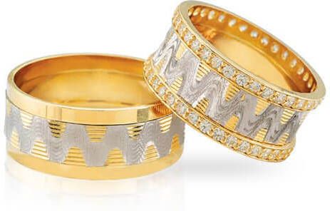 Christian Diamanten trouwringen met golvende lijnen