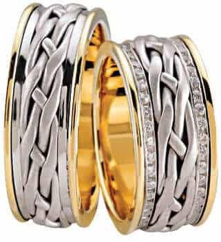 Christian Gevlochten trouwringen met diamanten