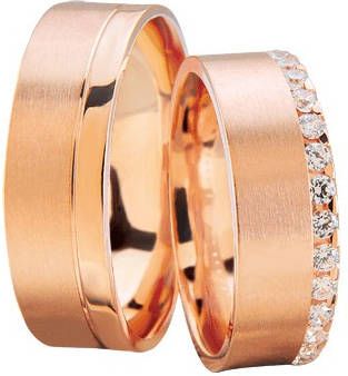Christian Rosé, gouden trouwringen met diamanten