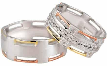 Christian Tricolor trouwringen fantasie model