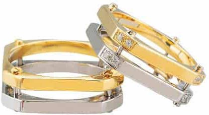 Christian Trouwringen bicolor octagon model