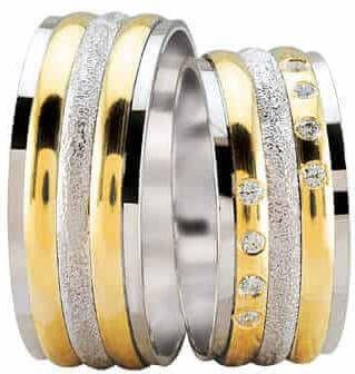 Christian Trouwringen diamond coated bicolor